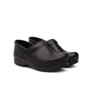 Dansko Sleek Black Leather Clogs